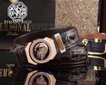 AAA Replica Stefano Ricci Engraving Leather Belt - Rose Gold Diamond Eagle Buckle